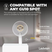 Ledvion LED Deckenstrahler Weiß 4-licht - 3W - 2700K - Neigbar
