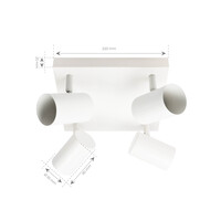 Ledvion LED Deckenstrahler Weiß 4-licht - 3W - 2700K - Neigbar