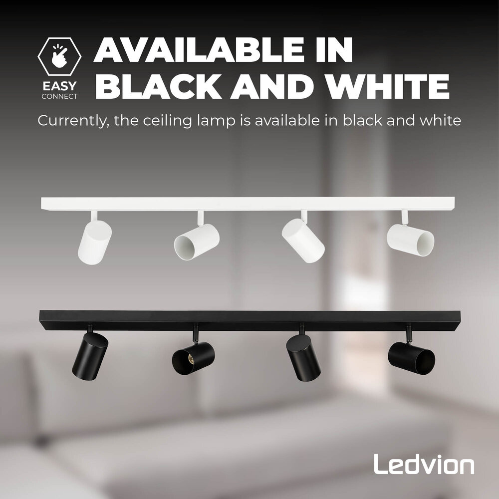 Ledvion LED Deckenstrahler Weiß 4-licht - 3W - 4000K - Neigbar