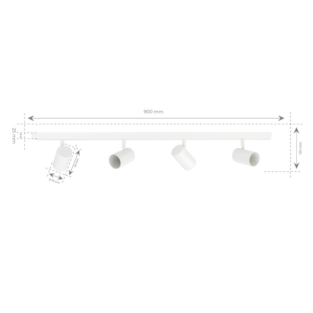 Ledvion LED Deckenstrahler Weiß 4-licht - 3W - 4000K - Neigbar