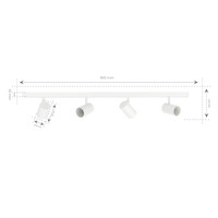 Ledvion LED Deckenstrahler Weiß 4-licht - 3W - 4000K - Neigbar