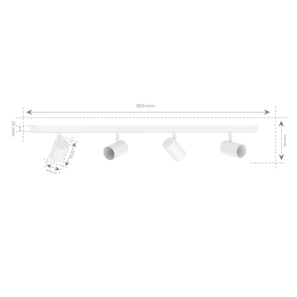 Ledvion LED Deckenstrahler Weiß 4-licht - 3W - 4000K - Neigbar