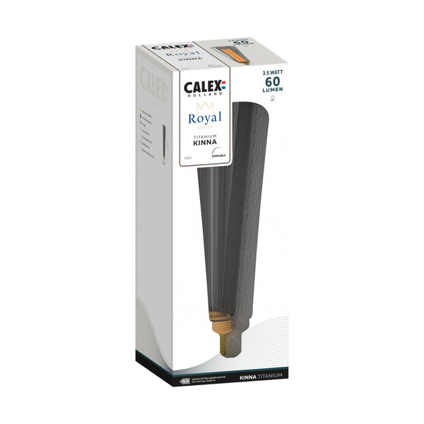 Calex Calex Royal Kinna XXL LED Lampe - E27 - 3,5W - Titan - Dimmbar