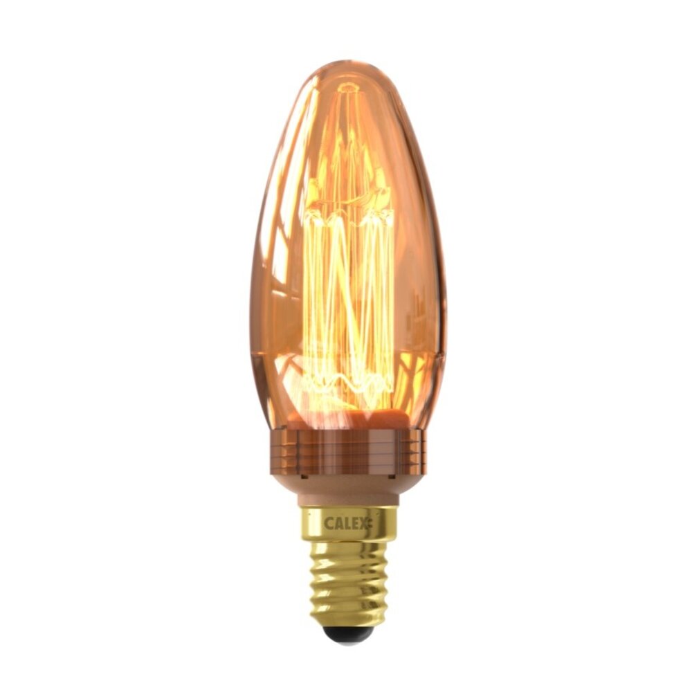 Calex Calex Crown LED Glasfaser Lampe - E14 - 2.3W - Gold - Dimmbar