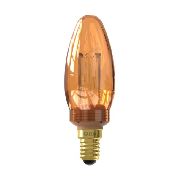 Calex Calex Crown LED Glasfaser Lampe - E14 - 2.3W - Gold - Dimmbar