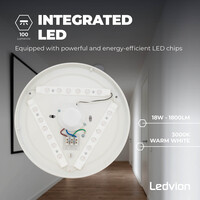 Ledvion Deckenleuchte - 18W - 3000K - 1800 Lumen - Ø24 CM