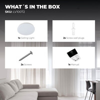 Ledvion Deckenleuchte - 18W - 3000K - 1800 Lumen - Ø24 CM