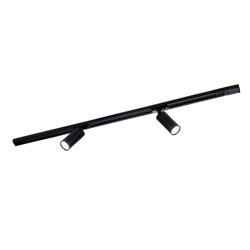 Ledvion 1m LED Schienensystem - 2 Spots - 3W - 2700K - Dimmbar - 1 Phasen - Schwarz
