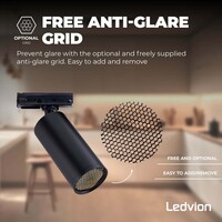 Ledvion 1m LED Schienensystem - 3 Spots - 5W - 2700K - Dimmbar - 1 Phasen - Schwarz