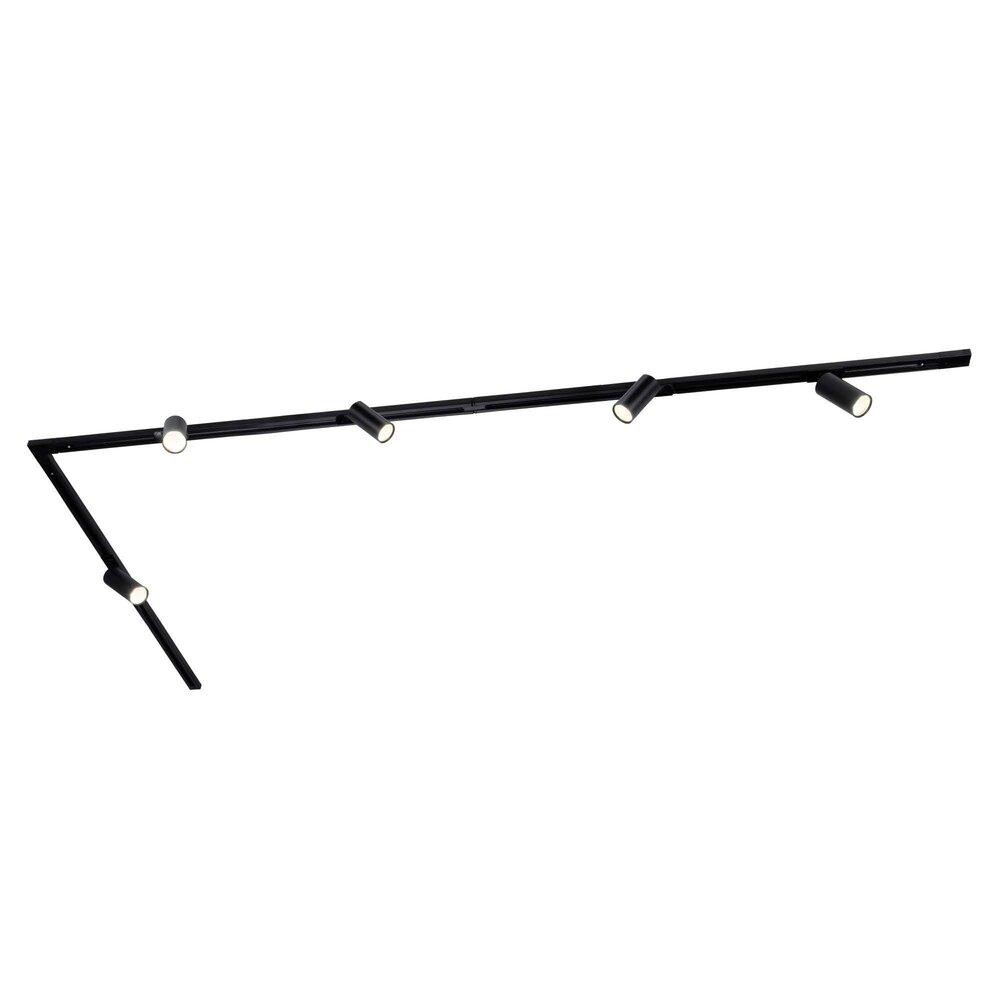 Ledvion 3m LED Schienensystem - 5 Spots - 3W - 2700K - Dimmbar - 1 Phasen - Schwarz