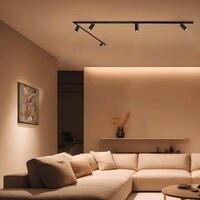Ledvion 3m LED Schienensystem - 5 Spots - 3W - 2700K - Dimmbar - 1 Phasen - Schwarz