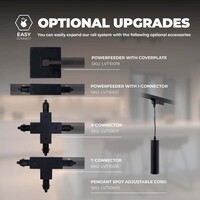 Ledvion 3m LED Schienensystem - 5 Spots - 3W - 2700K - Dimmbar - 1 Phasen - Schwarz