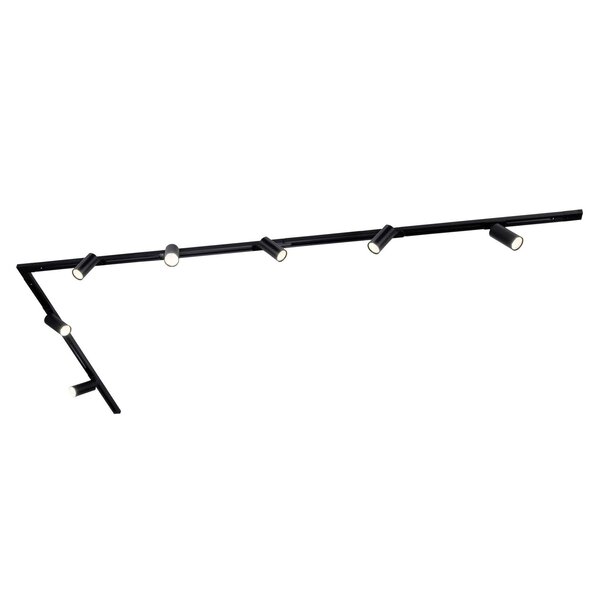 Ledvion 3m LED Schienensystem - 7 Spots - 3W - 2700K - Dimmbar - 1 Phasen - Schwarz