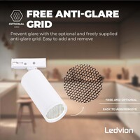 Ledvion 1m LED Schienensystem - 2 Spots - 3W - 2700K - Dimmbar - 1 Phasen - Weiß