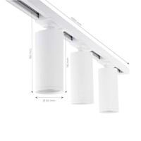 Ledvion 1m LED Schienensystem - 2 Spots - 3W - 2700K - Dimmbar - 1 Phasen - Weiß