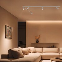 Ledvion 3m LED Schienensystem - 5 Spots - 5W - 2700K - Dimmbar - 1 Phasen - Weiß