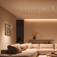 Ledvion 3m LED Schienensystem - 7 Spots - 5W - 2700K - Dimmbar - 1 Phasen - Weiß