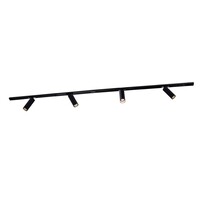 Ledvion 2m LED Schienensystem - 4 Spots - 3W - 2700K - Dimmbar - 1 Phasen - Schwarz