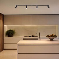 Ledvion 2m LED Schienensystem - 4 Spots - 3W - 2700K - Dimmbar - 1 Phasen - Schwarz