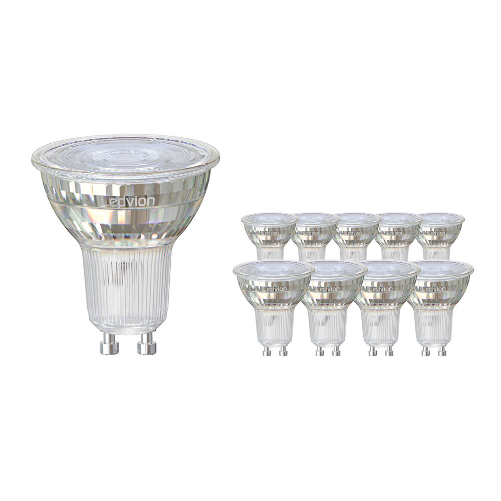 Ledvion 10x Dimmen bis warm GU10 LED Spot - 5W - 2200-3000K