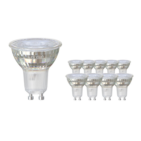 Ledvion 10x Dimmen bis warm GU10 LED Spot - 5W - 2200-3000K