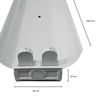 Beleuchtungonline Doppelte LED Armatur Reflektor IP20 - 150CM
