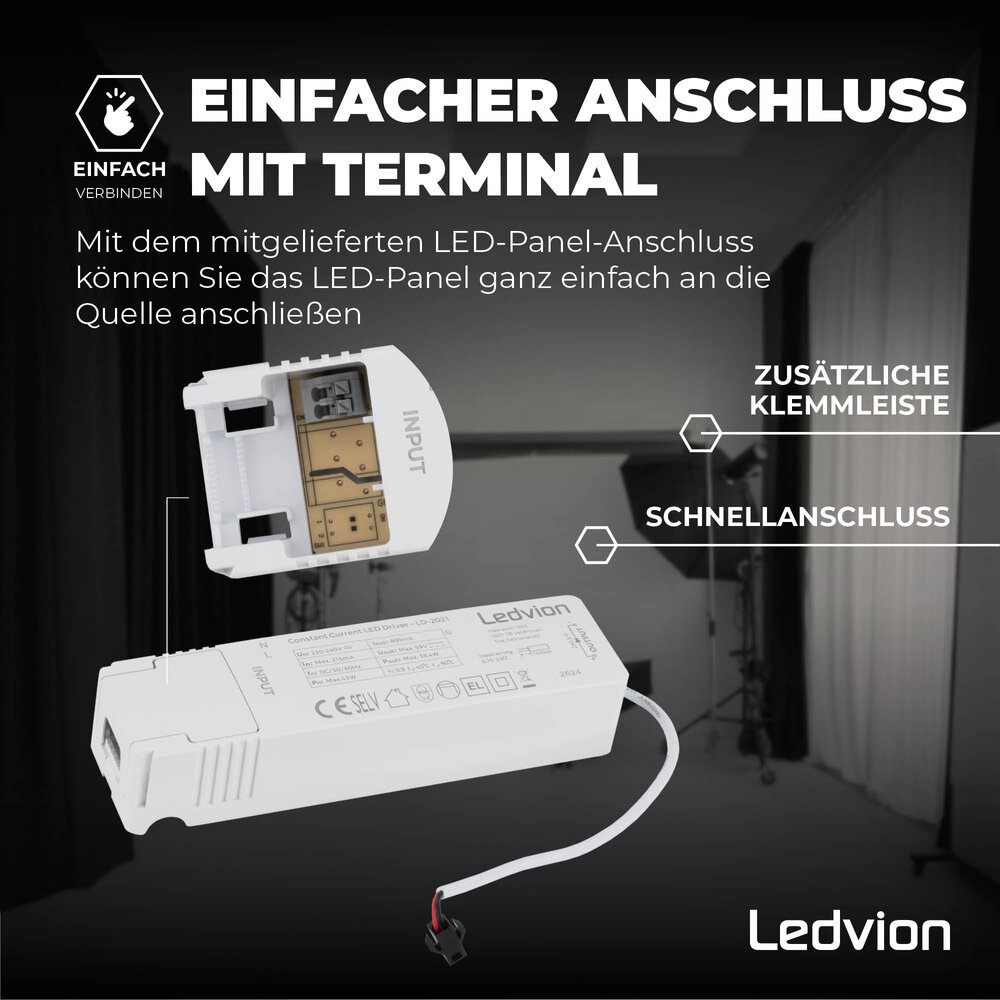 Ledvion Lumileds LED-Panel 30x120 - 36W - 3000K - 117 lm/W - UGR <22 - 5 Jahre Garantie