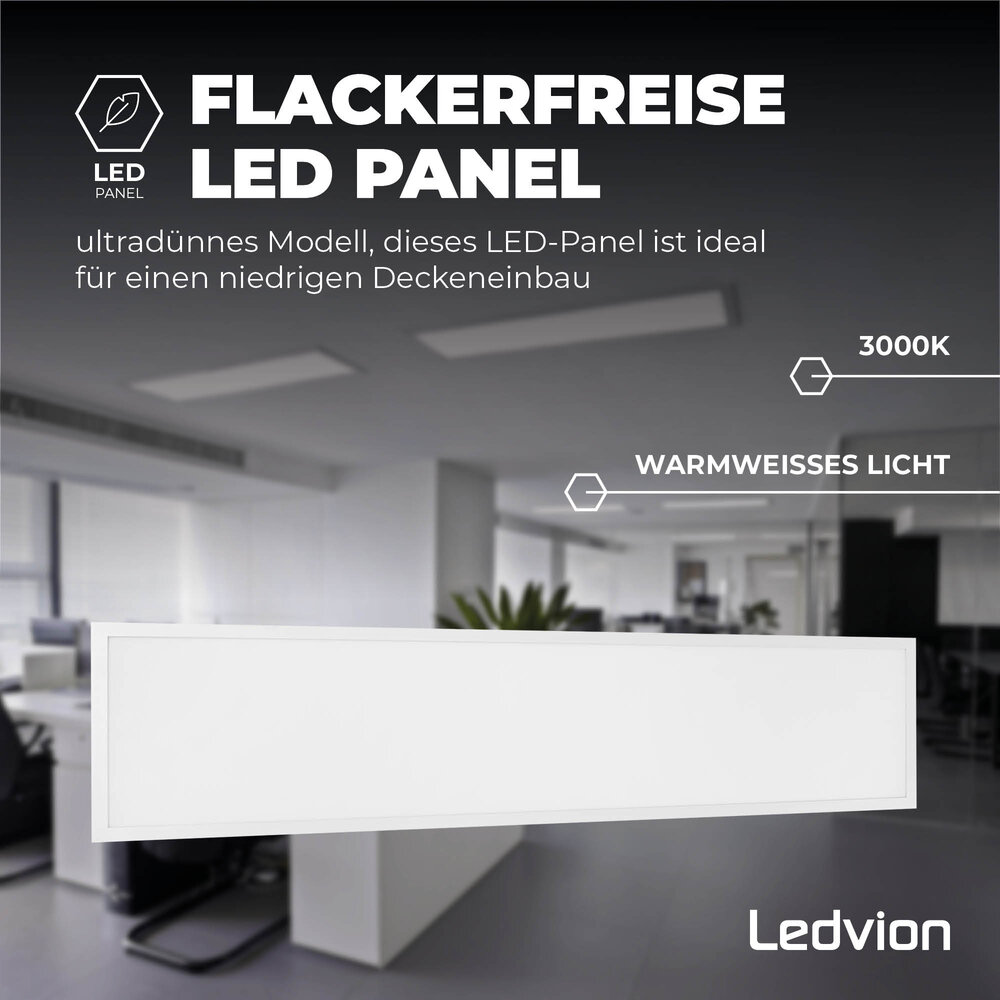 Ledvion Lumileds LED-Panel 30x120 - 36W - 3000K - 117 lm/W - UGR <22 - 5 Jahre Garantie