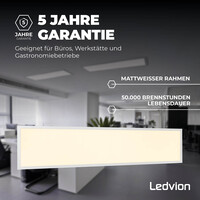 Ledvion Lumileds LED-Panel 30x120 - 36W - 3000K - 117 lm/W - UGR <22 - 5 Jahre Garantie