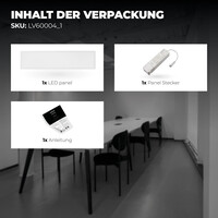 Ledvion Lumileds LED-Panel 30x120 - 36W - 3000K - 117 lm/W - UGR <22 - 5 Jahre Garantie