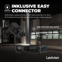 Ledvion LED Fluter mit Sensor 100W - Osram LED Chips - 6500K - Schnellanschluss