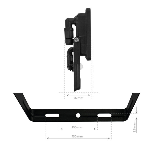 Ledvion LED Fluter mit Sensor 100W - Osram LED Chips - 6500K - Schnellanschluss