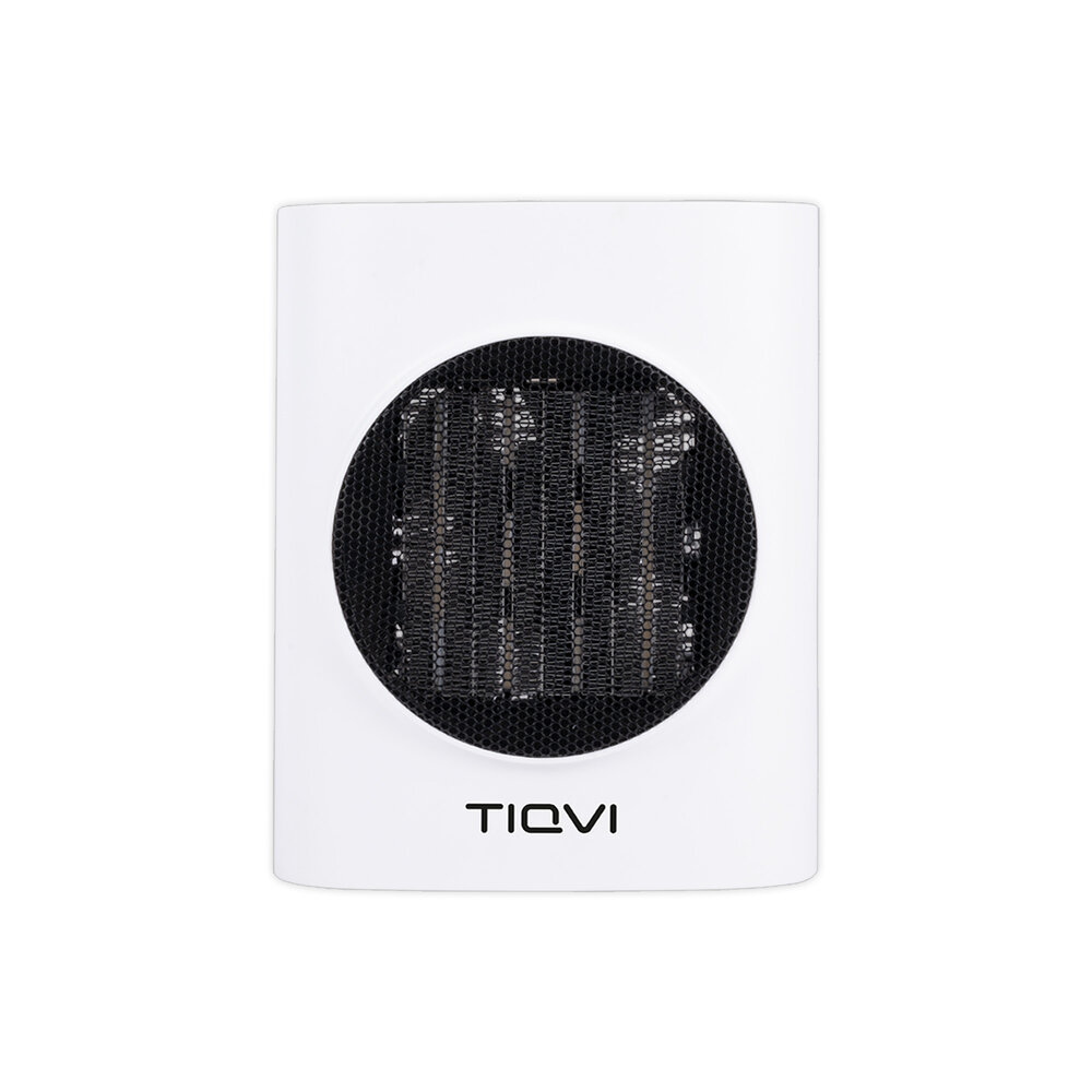 Tiqvi Heizlüfter - 1500W - Bis zu 25 m² - PTC - 2 Einstellungen - Weiß - Elektroheizung - Einstellbarer Thermostatknopf