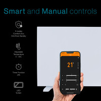 Tiqvi Smart Paneelheizung - 1500W - 4 Heizstufen - Überhitzungsschutz - WiFi - Weiß - Bis 25m²