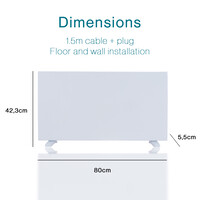 Tiqvi Smart Paneelheizung - 1500W - 4 Heizstufen - Überhitzungsschutz - WiFi - Weiß - Bis 25m²