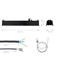 Ledvion LED Hallenstrahler Linear 100W - 175lm/W -  IP65 - 6000K - Dimmbar - Lumileds Chips - Lagerbeleuchtung - 5 Jahre Garantie