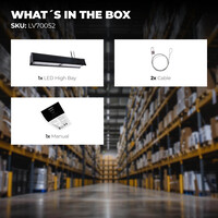 Ledvion LED Hallenstrahler Linear 100W - 175lm/W -  IP65 - 6000K - Dimmbar - Lumileds Chips - Lagerbeleuchtung - 5 Jahre Garantie