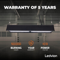 Ledvion LED Hallenstrahler Linear 150W - 175lm/W -  IP65 - 6000K - Dimmbar - Lumileds Chips - Lagerbeleuchtung - 5 Jahre Garantie