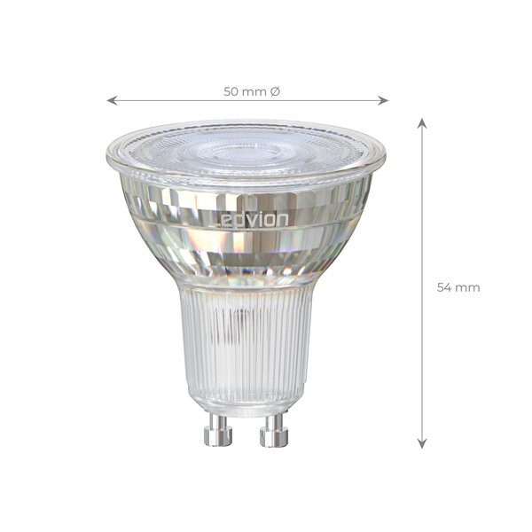 Ledvion GU10 LED Spot - 3W - 2700K - 345 Lumen - Full Glass