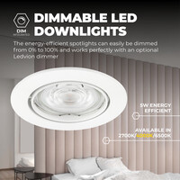 Ledvion Dimmbare LED Einbaustrahler Weiß - Amsterdam - 3W - 4000K - ø82mm - 6 Pack
