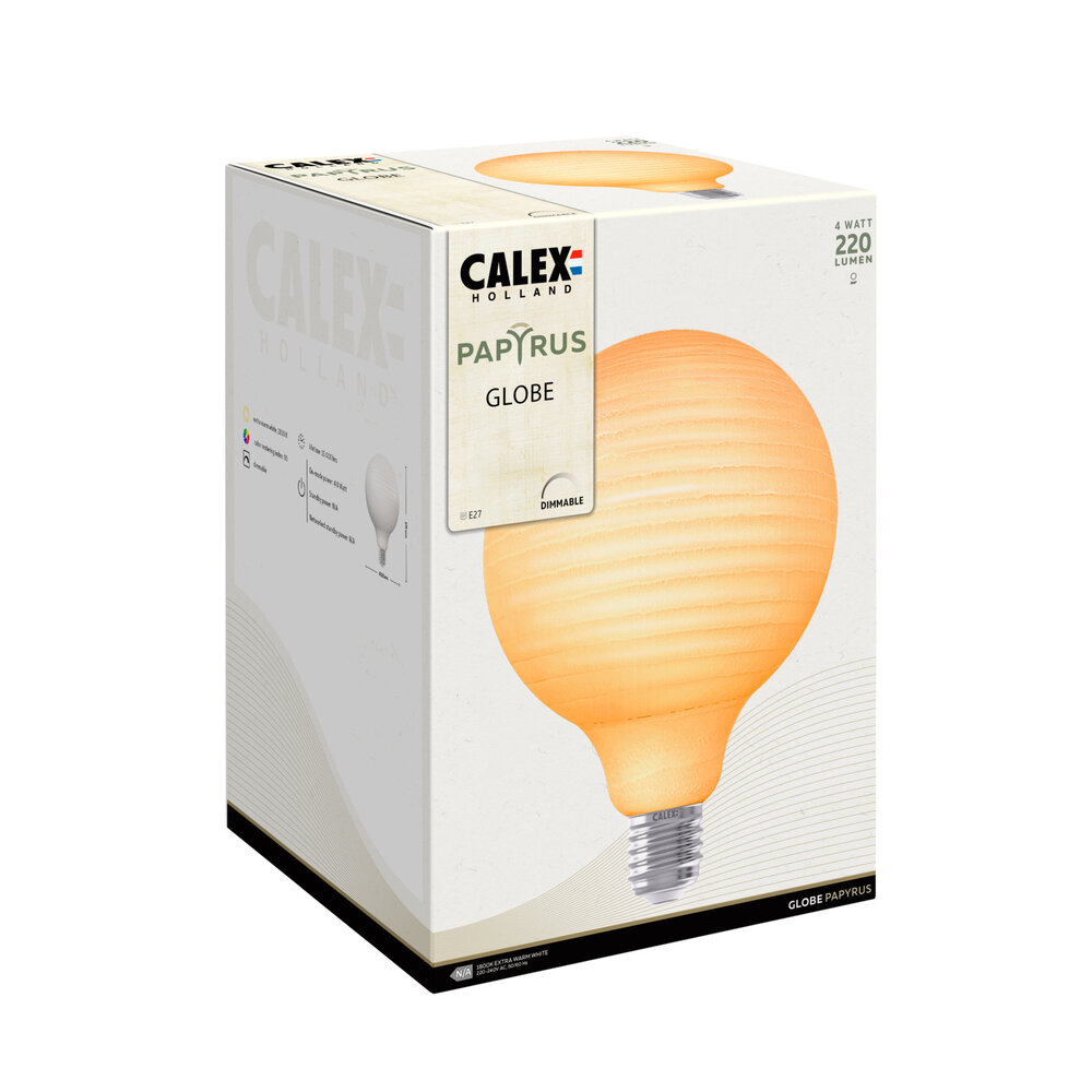 Calex Calex Globe Lampe Filament G125 - E27 - 4W - 1800K - 220 Lumen - Papyrus