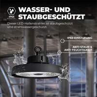Ledvion LED Hallenstrahler 80W - Energieeffizienzklasse A - 120° - 192 Lm/W - 6000K - IP65 - Dimmbar - 5 Jahre Garantie - GS-geprüft