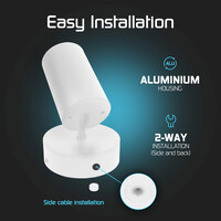 Ledvion LED Deckenstrahler Weiß - Dimmbar - 3W - 2700K - Neigbar