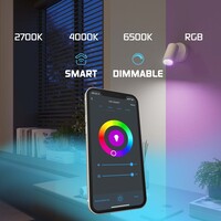 Ledvion LED Deckenstrahler Weiß - Dimmbar - 4,9W - RGB+CCT - Neigbar