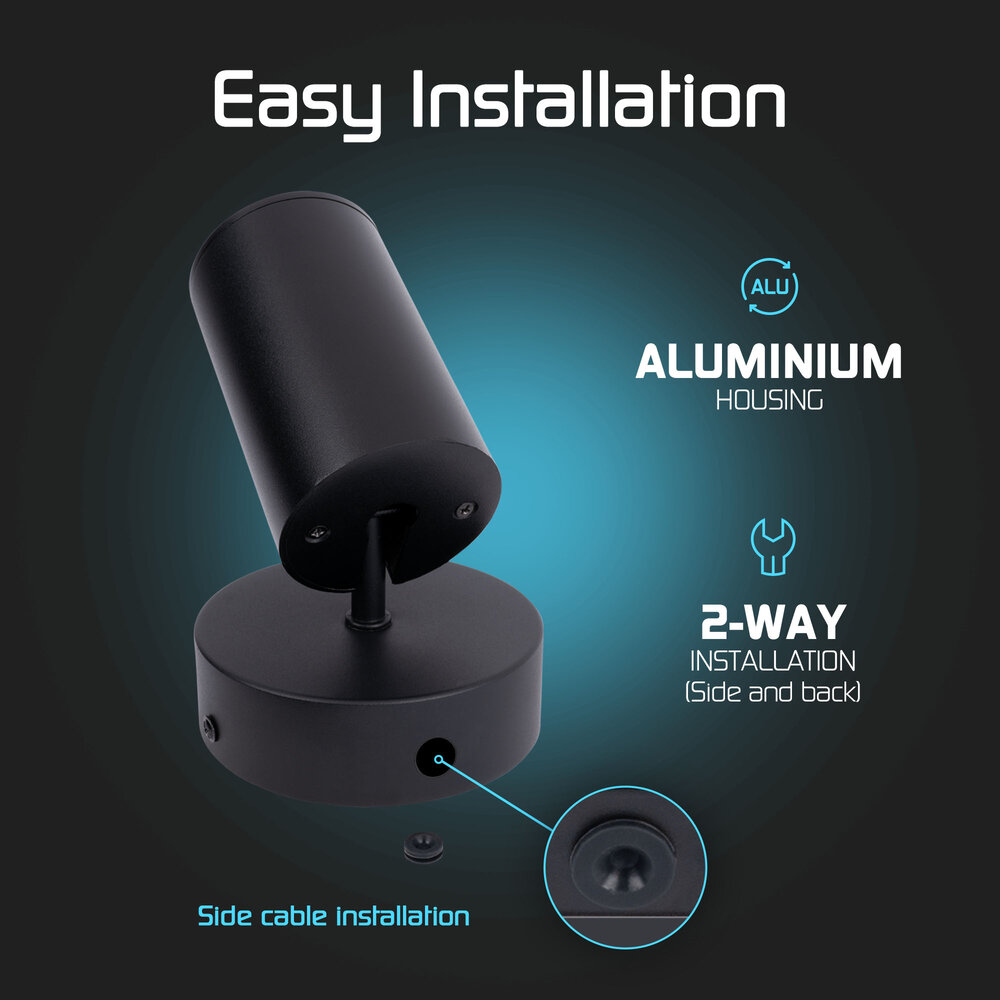 Ledvion LED Deckenstrahler Schwarz - Neigbar - GU10 Fassung