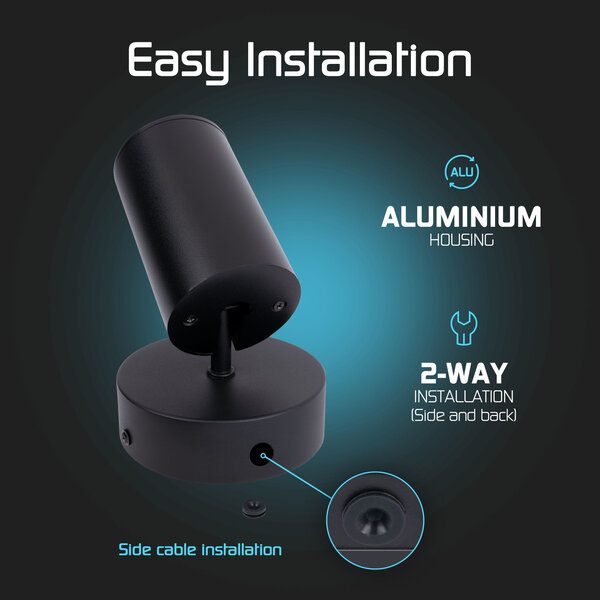 Ledvion LED Deckenstrahler Schwarz - Neigbar - GU10 Fassung