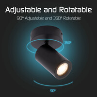 Ledvion LED Deckenstrahler Schwarz - Dimmbar - 4,9W - RGB+CCT - Neigbar