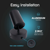 Ledvion LED Deckenstrahler Schwarz - Dimmbar - 4,9W - RGB+CCT - Neigbar