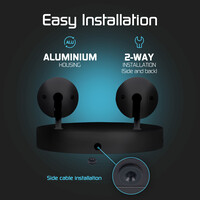 Ledvion LED Deckenstrahler Schwarz Duo - Dimmbar - 3W - 6500K - Neigbar