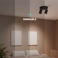 Ledvion LED Deckenstrahler Schwarz Duo - Dimmbar - 3W - 6500K - Neigbar